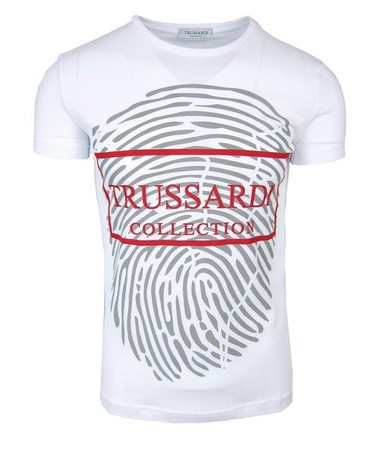 TRUSSARDI Collection M2 Berra Herren Men T-Shirt Kurzarm Weiß White NEU NEW