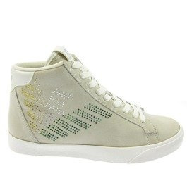 EMPORIO ARMANI EA7 Damen Women Schuhe High Top Sneaker Shoes Leder Leather Beige