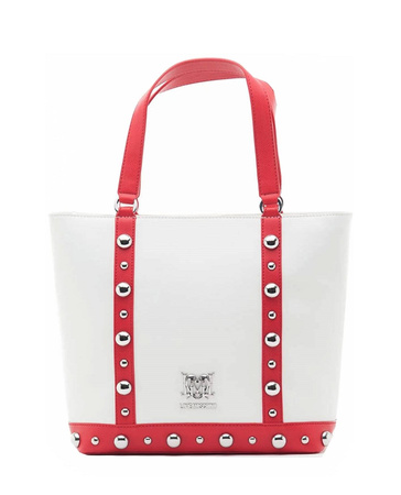LOVE MOSCHINO JC406PP11LF110B Damen Women Shopper Bag Tasche Weiß White Rot Red