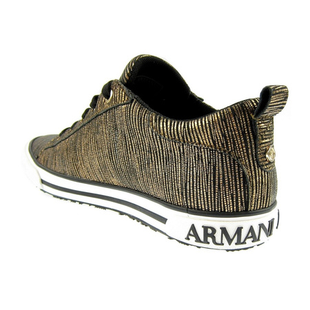 ARMANI JEANS 925907 Damen Women Sneaker Schuhe Shoes Gold Rust Brown