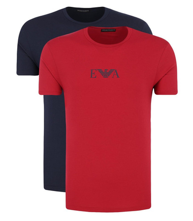 EMPORIO ARMANI Herren Men T-Shirt 2er Pack 2 Stück Rot + Marine