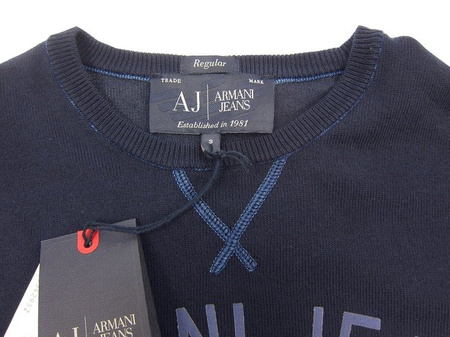 ARMANI JEANS 76W10 Herren Men Pullover Strick Sweat Dunkelblau Navy Dark Blue