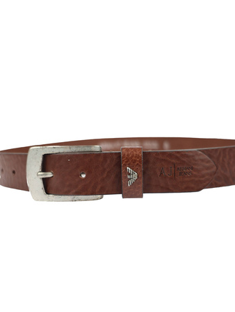 ARMANI JEANS Herren Men Gürtel Belt Leder Leather Logo Braun