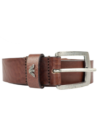 ARMANI JEANS Herren Men Gürtel Belt Leder Leather Logo Braun