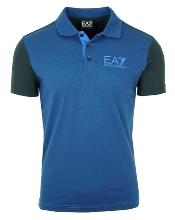 EMPORIO ARMANI EA7 Herren Men Polo T-Shirt Poloshirt Slim Fit Dunkelblau Blau