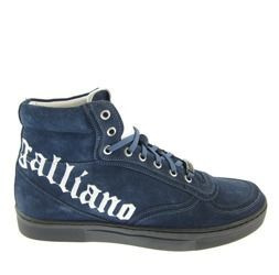 JOHN GALLIANO Herren Men Schuhe High Top Sneaker Shoes Leder Leather Dunkelblau