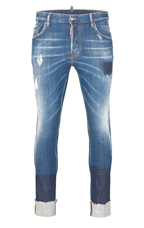 DSQUARED² Skater Jean Herren Men Jeans Hose Made in Italy Denim Blau