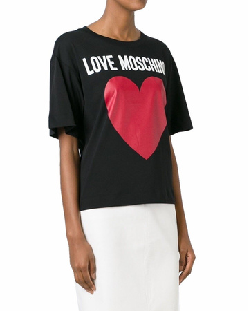 LOVE MOSCHINO Damen Women T-Shirt Kurzarm Schwarz Black