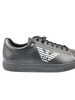 EMPORIO ARMANI  Herren Men Schuhe Shoes Sneaker Logo Leder Schwarz Black