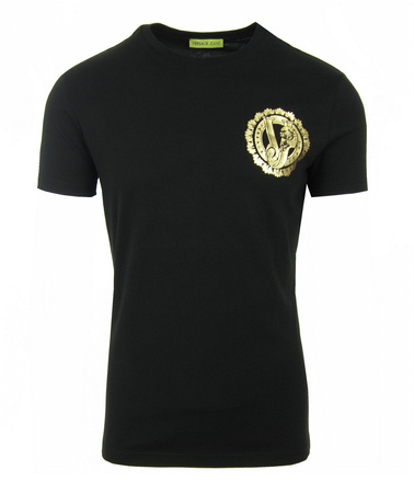 VERSACE JEANS B3GOB718 Herren Men T-Shirt Kurzarm Schwarz Black Gold Logo NEU