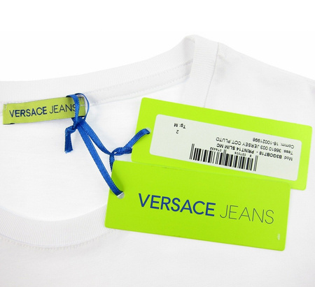 VERSACE JEANS B3GOB718 Herren Men T-Shirt Kurzarm Weiß White Logo