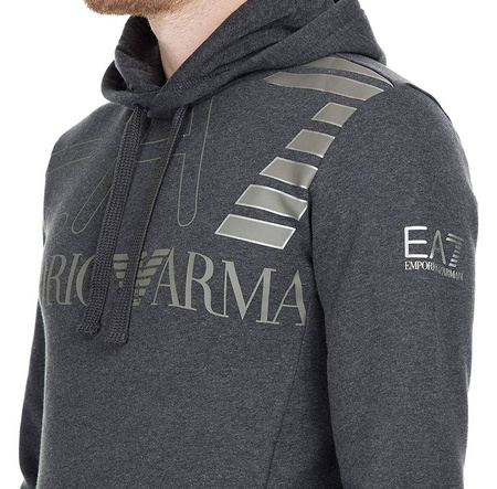 EMPORIO ARMANI EA7 Herren Men Kapuzenpullover Hoodie Sweatshirt SLIM FIT Grau