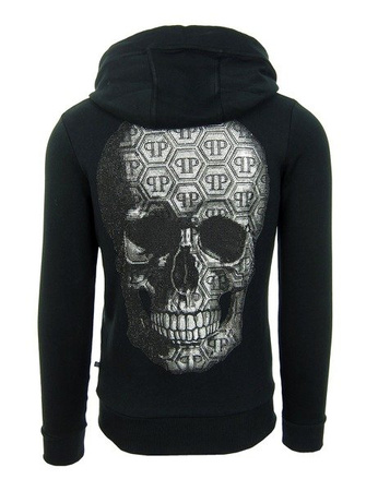 PHILIPP PLEIN "Cash"Herren Men Luxury Hoodie Kapuzenpullover Schwarz Swarovski S