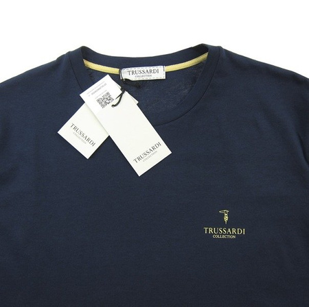 TRUSSARDI Collection Latina Herren Men T-Shirt Kurzarm Dunkelblau Navy NEU NEW