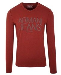 ARMANI JEANS 6X6T11 Herren Men Langarmshirt Sweat Longsleeve V-Neck Bordo