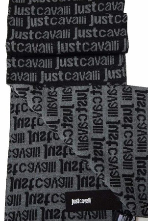 JUST CAVALLI  Herren Men Luxuriöse Schal Scarf Winter Schwarz Black Grau Grey