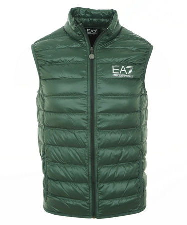 EMPORIO ARMANI EA7 Herren Men Stepp Weste Vest Gilet Dunkelgrün Extra Slim 