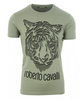 ROBERTO CAVALLI FST612JD061 Herren Men T-Shirt  Kurzarm Grüntöne