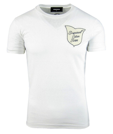 DSQUARED2 S71GD0510 Herren Men T-Shirt Kurzarm Weiß White Made in Italy