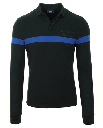ARMANI JEANS Herren Men Polo Sweater Longsleeve Schwarz Black