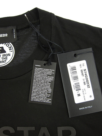 DSQUARED2 S74GD0232 Herren Men T-Shirt Schwarz Black Made in Italy