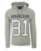 ARMANI JEANS A6M39 Herren Men Kapuzenpullover Hoodie Grey Grau Logo Sweatshirt