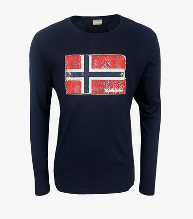 Napapijri Smu Salbris Herren Men Langarmshirt T-Shirt Longsleeve Dunkelblau Navy 