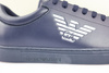 EMPORIO ARMANI  Herren Men Schuhe Shoes Sneaker Logo Leder Blau