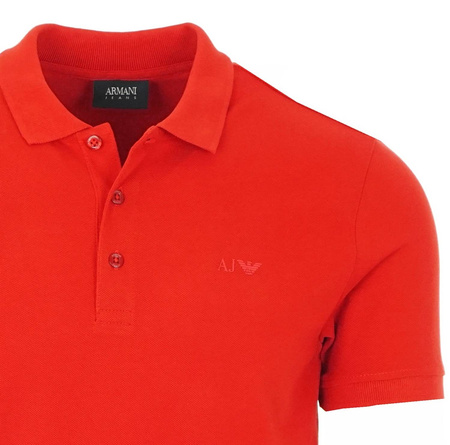 ARMANI JEANS Herren Men Polo T-Shirt Poloshirt Slim Fit Rot Red 