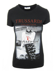 TRUSSARDI Collection  T.Truss.Mo Damen Women T-Shirt Schwarz Black Made in ITALY