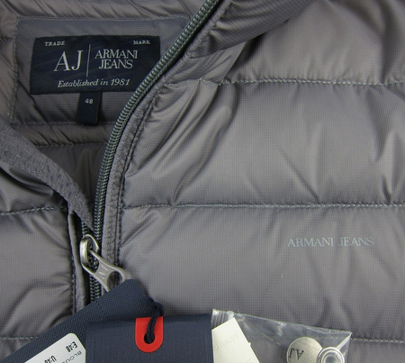 ARMANI JEANS 06B70 Herren Men Daunen Stepp Jacke Down Jacket Blouson Grau Grey