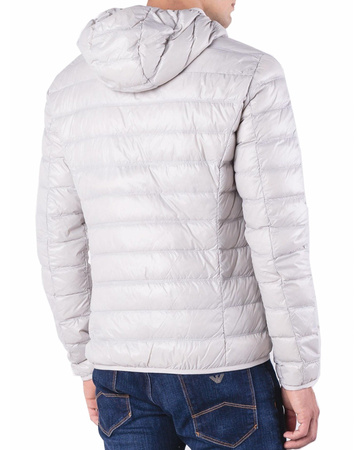 EMPORIO ARMANI EA7 Herren Men Stepp Jacke Jacket Kapuze Slim FIT Grau