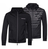 EMPORIO ARMANI Herren Men Wende Jacke Jacket Regen Rain Kapuze Schwarz Black