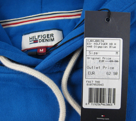 TOMMY HILFIGER Denim Herren Men Kapuzenpullover Hoodie Sweatshirt Blau Blue