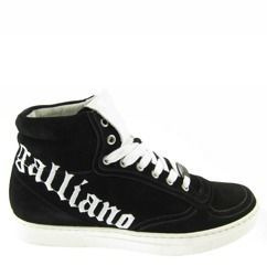 JOHN GALLIANO Herren Men Schuhe High Top Sneaker Shoes Leder Leather Schwarz