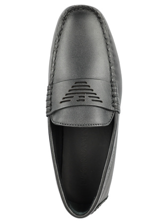 EMPORIO ARMANI Mokassin Herren Men Halbschuhe Shoes Schwarz Black