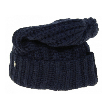 TOMMY HILFIGER Laura Damen Women Winter Mütze Haube Hat Beanie Dunkelblau Navy