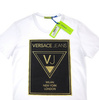 VERSACE JEANS B3GPB768 Herren Men T-Shirt Kurzarm Weiß White Schwarz/Gold Logo