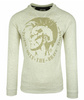 DIESEL Sergej Herren Men Pullover Sweatshirt Indianer Kopf Ecru Beige