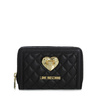 LOVE MOSCHINO Damen Women Portemonnaie Geldbörse Wallet Schwarz Gesteppt