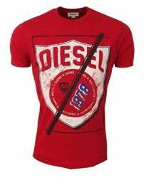 DIESEL T-Shielded Herren Men T-Shirt Kurzarm Rot Red