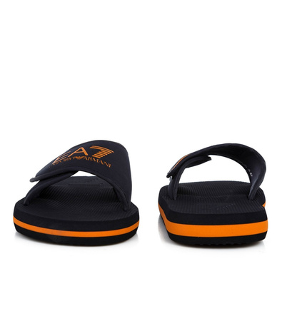 EMPORIO ARMANI EA7 Herren Men Badeschuhe Slipper Sandals Navy Orange